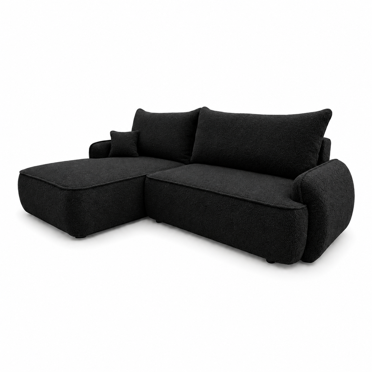 Minkštas kampas OVELLA su miego funkcija – CORAL 60 – kairinis kampas – vaizdas kitu kampu #spalva_coral 60