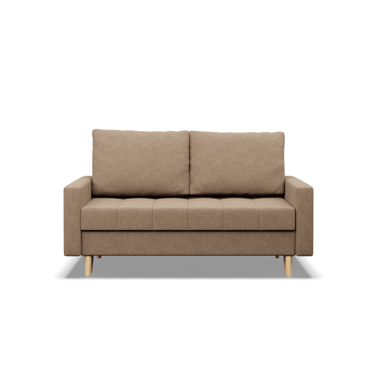 Sofa ELMA, 152 cm – LUX 02 · Kapučino – vaizdas iš priekio #spalva_lux 02 · kapučino
