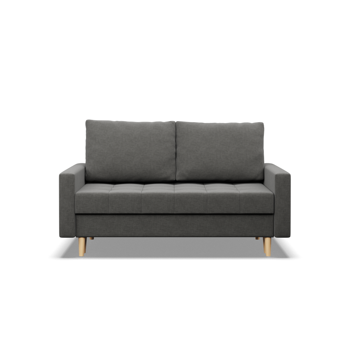 Sofa ELMA, 152 cm – LUX 06 · Tamsiai pilka – vaizdas iš priekio #spalva_lux 06 · tamsiai pilka