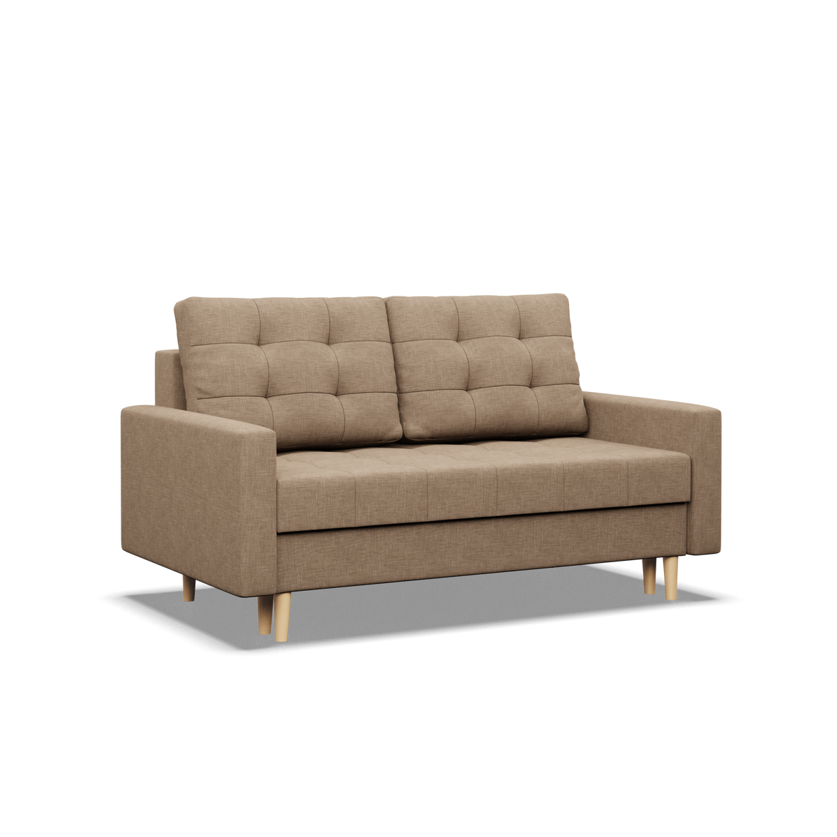 Sofa ELMA, 152 cm – LUX 02 · Kapučino – bendras vaizdas kitu kampu #spalva_lux 02 · kapučino