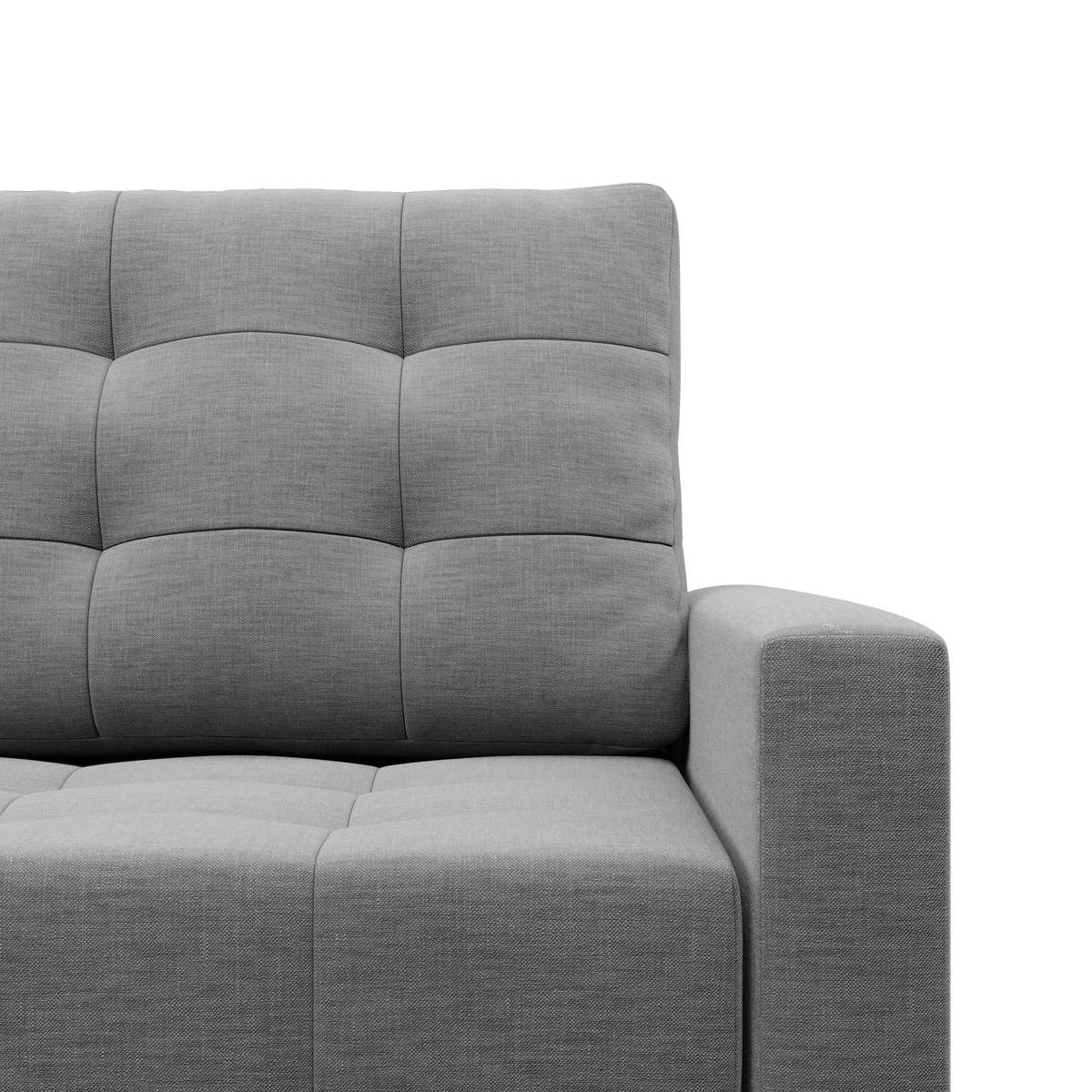 Sofa ELMA, 152 cm – LUX 32 · Pilka – apmušalų ir konstrukcijos detalė #spalva_lux 32 · pilka