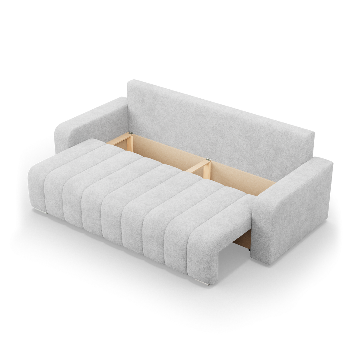 Sofa-lova ABRIELLE – ABRIAMO 05 · Šviesiai pilka – atverta patalynės dėžė #spalva_abriamo 05 · šviesiai pilka