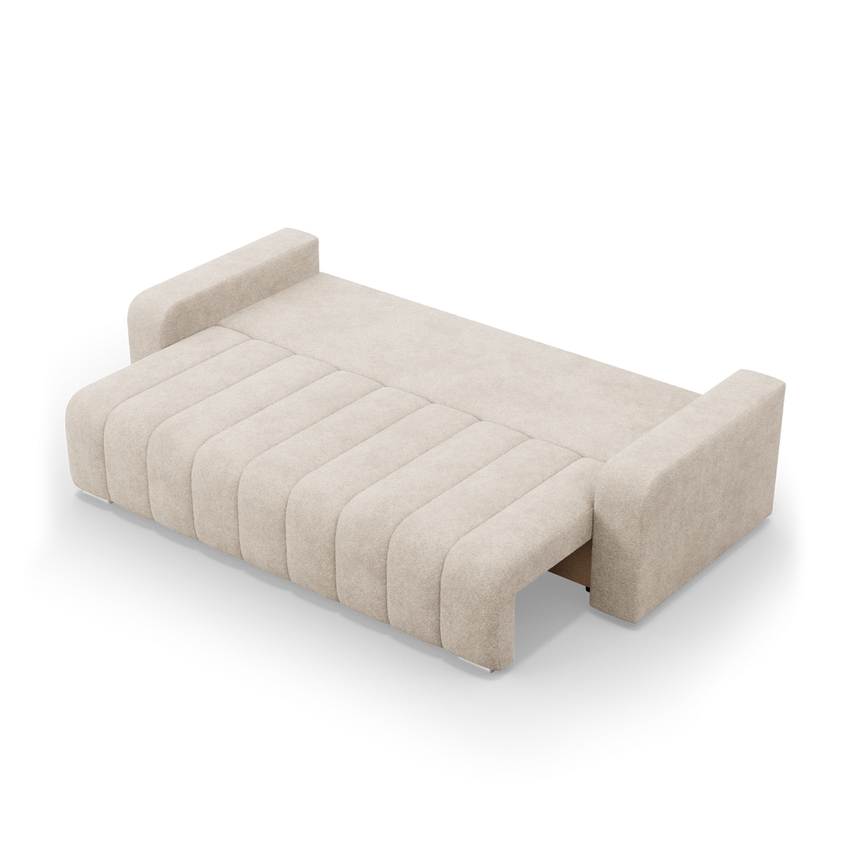 Sofa-lova ABRIELLE – ABRIAMO 03 · Smėlio – išskleista miegamoji dalis #spalva_abriamo 03 · smėlio