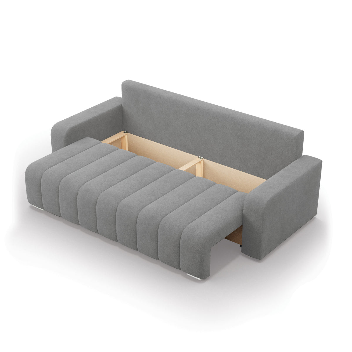Sofa-lova ABRIELLE – ABRIAMO 07 · Pilka – atverta patalynės dėžė #spalva_abriamo 07 · pilka