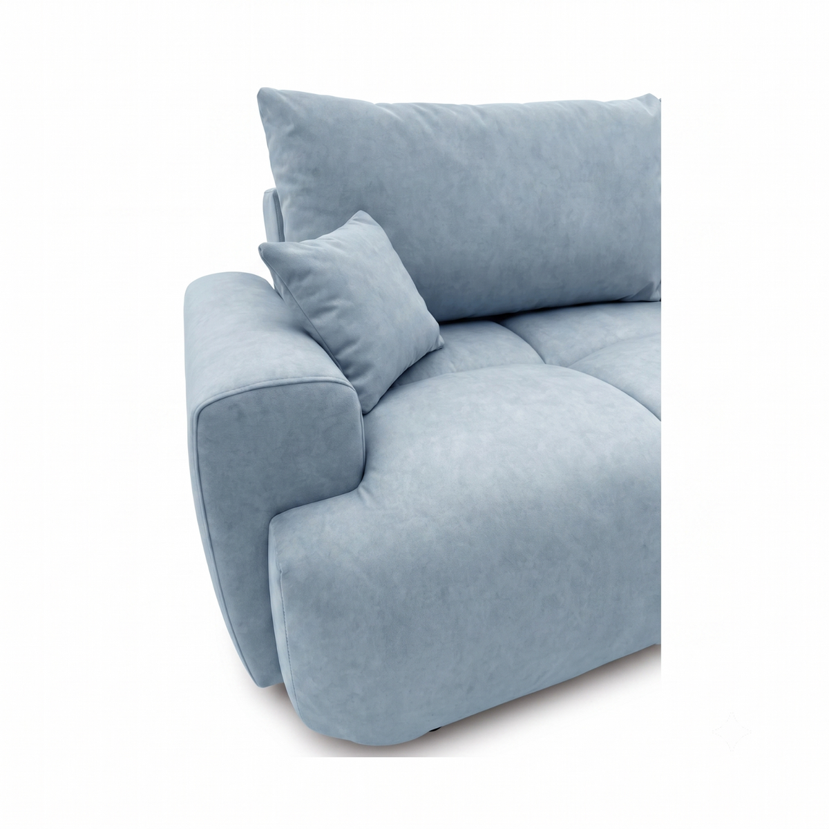 Sofa-lova BALIMO – CLOUD 71 · Šviesiai mėlyna – apmušalų ir konstrukcijos detalė #spalva_cloud 71 · šviesiai mėlyna