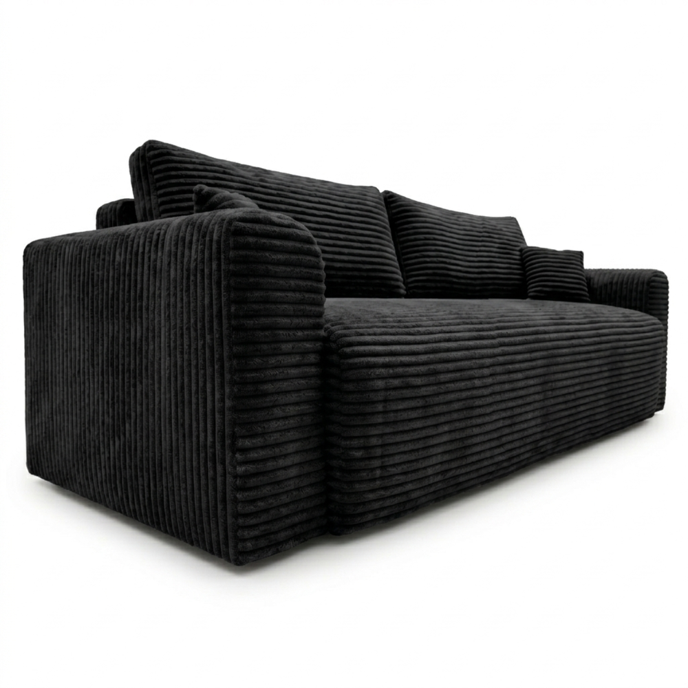 Sofa CALIDA – TILIA 100 · Juoda – bendras vaizdas kitu kampu #spalva_tilia 100 · juoda