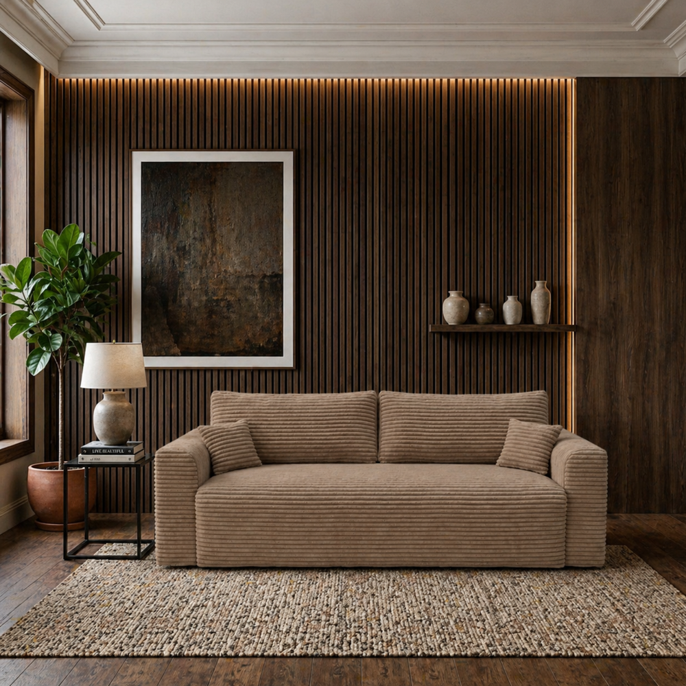 Sofa CALIDA – TILIA 17 · Šviesiai ruda – sofa interjere #spalva_tilia 17 · šviesiai ruda