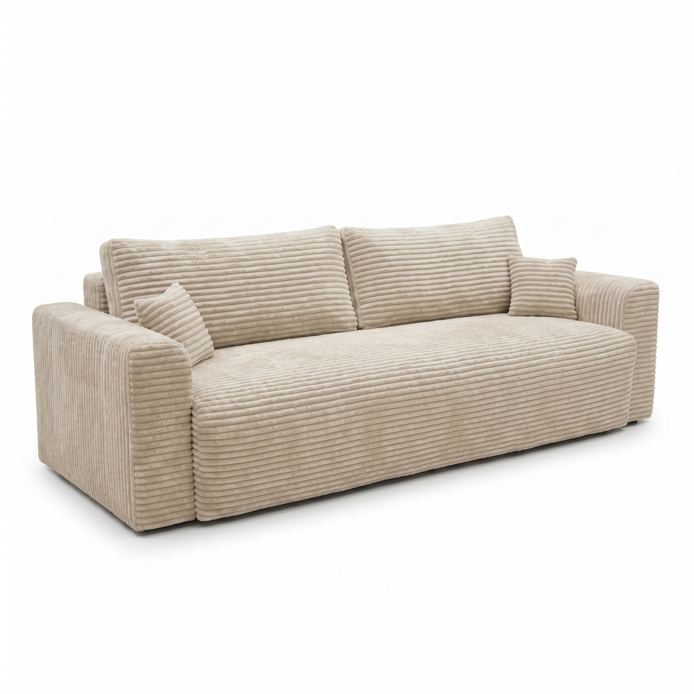 Sofa CALIDA – TILIA 03 · Smėlio – bendras vaizdas kitu kampu #spalva_tilia 03 · smėlio