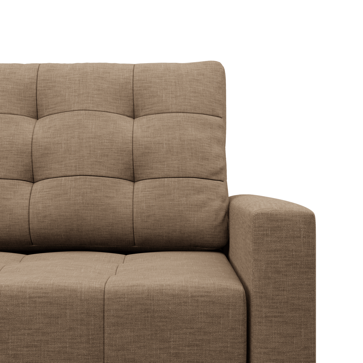 Sofa lova RIALTO trivietė – LUX 02 · Kapučino – apmušalų ir konstrukcijos detalė #spalva_lux 02 · kapučino