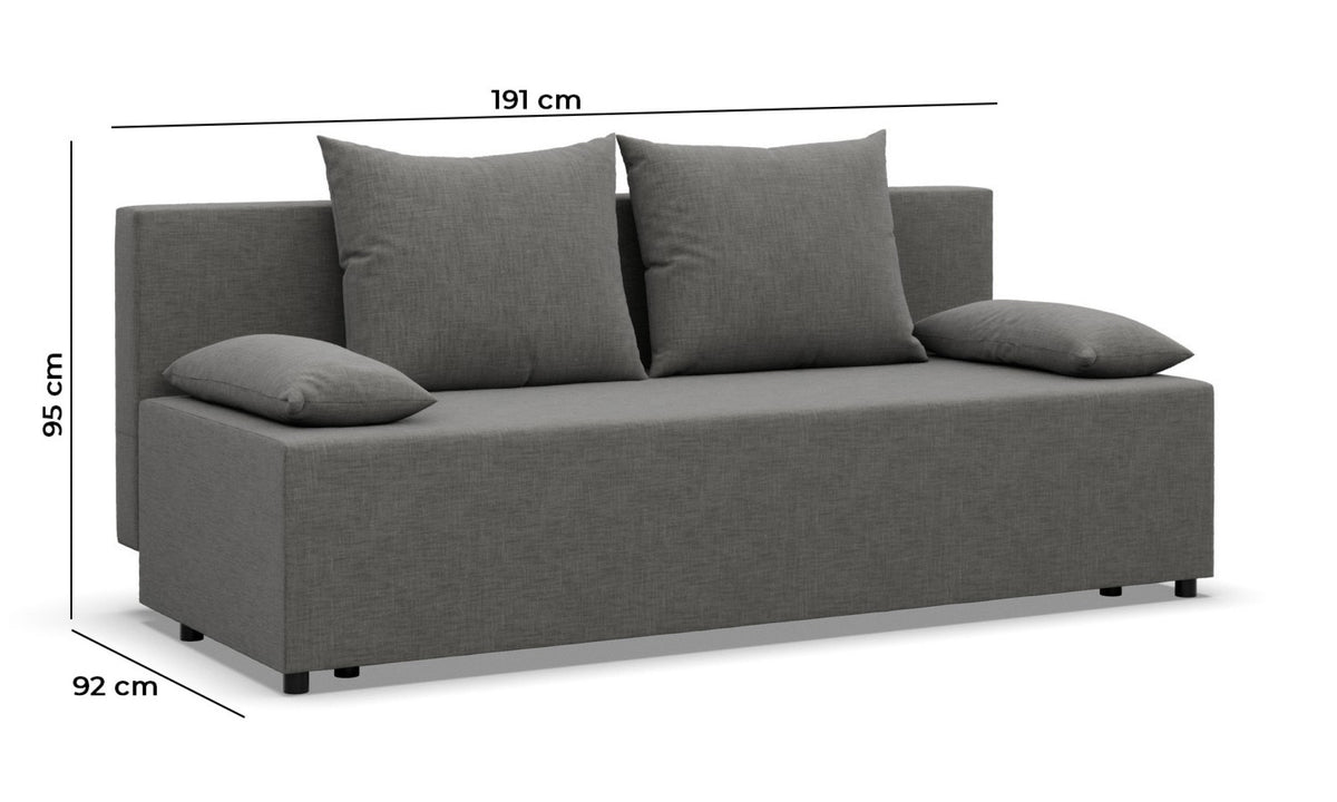 Sofa-lova FERMO – matmenų schema #spalva_lux 23 · juoda