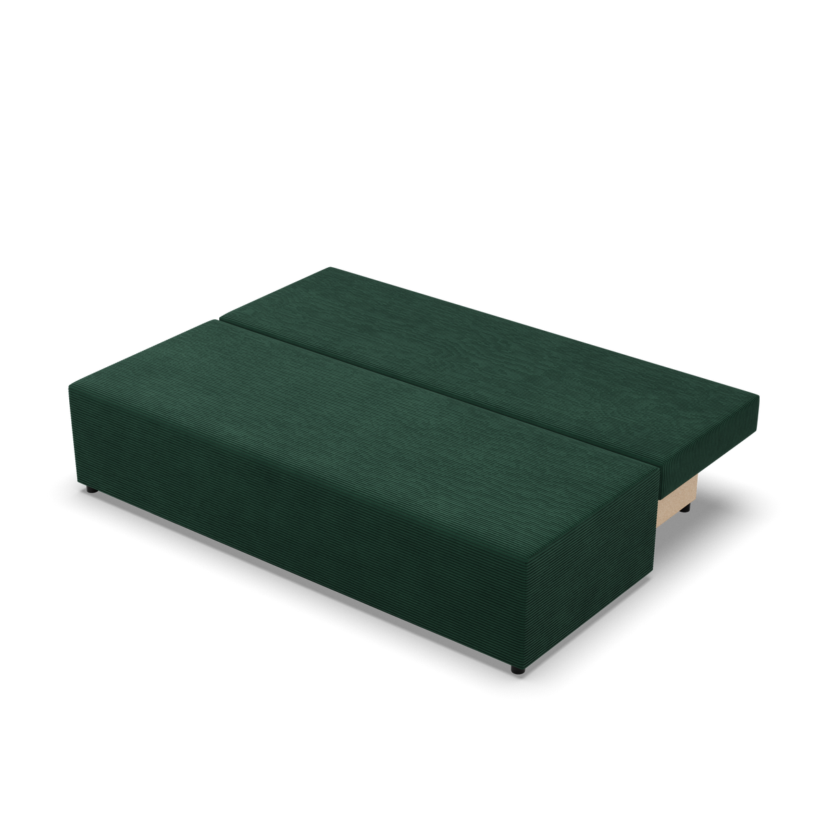Sofa-lova FERMO – POSO 014 · Butelio žalia – išskleista miegamoji dalis #spalva_poso 014 · butelio žalia