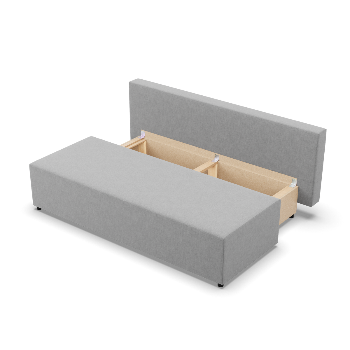Sofa-lova FERMO – LUX 32 · Pilka – atverta patalynės dėžė #spalva_lux 32 · pilka