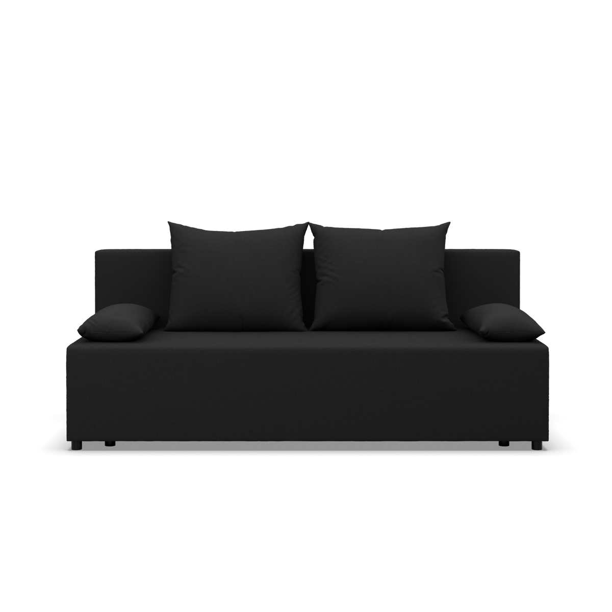 Sofa-lova FERMO – LUX 23 · Juoda – vaizdas iš priekio #spalva_lux 23 · juoda