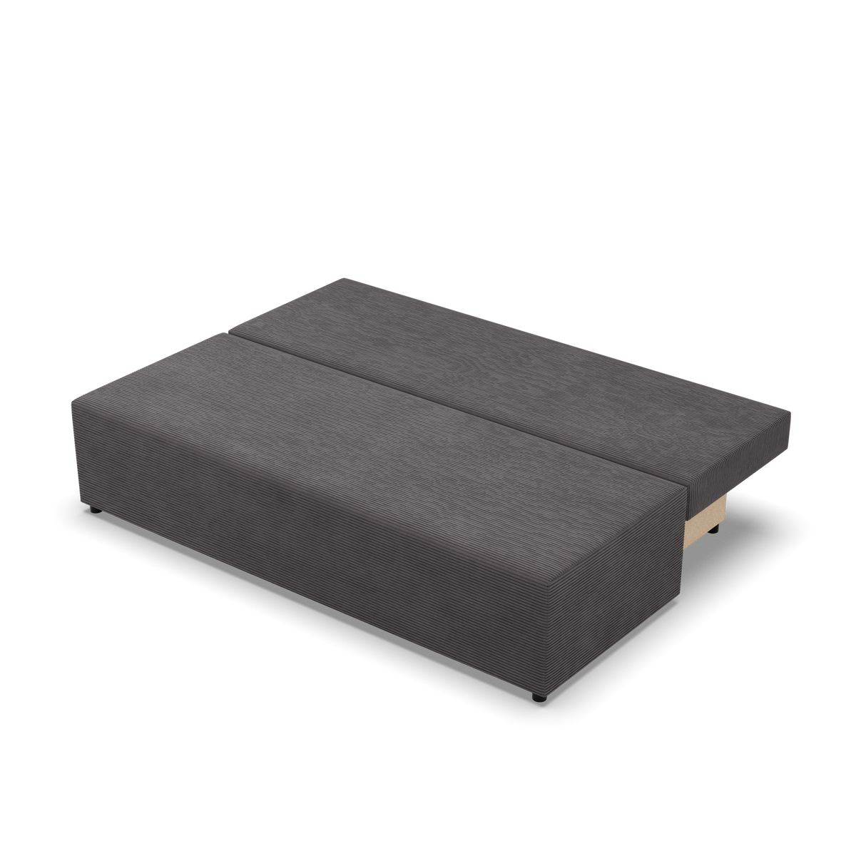 Sofa-lova FERMO – POSO 022 · Tamsiai pilka – išskleista miegamoji dalis #spalva_poso 022 · tamsiai pilka