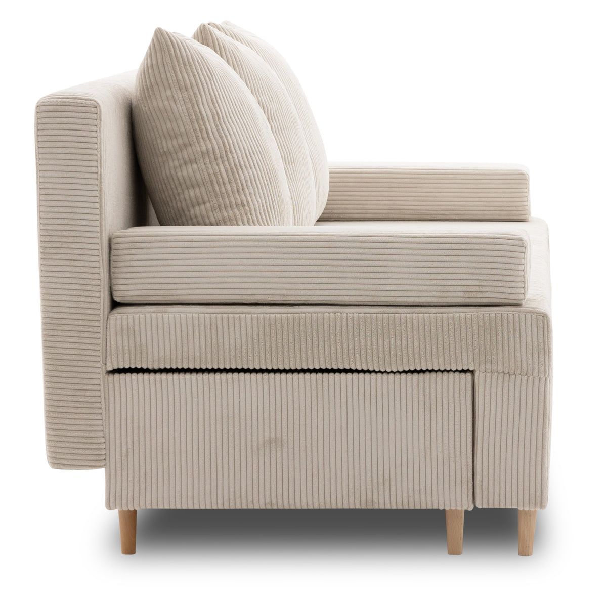 Sofa-lova FIREZE – POSO 100 · Smėlio – vaizdas iš šono #spalva_poso 100 · smėlio