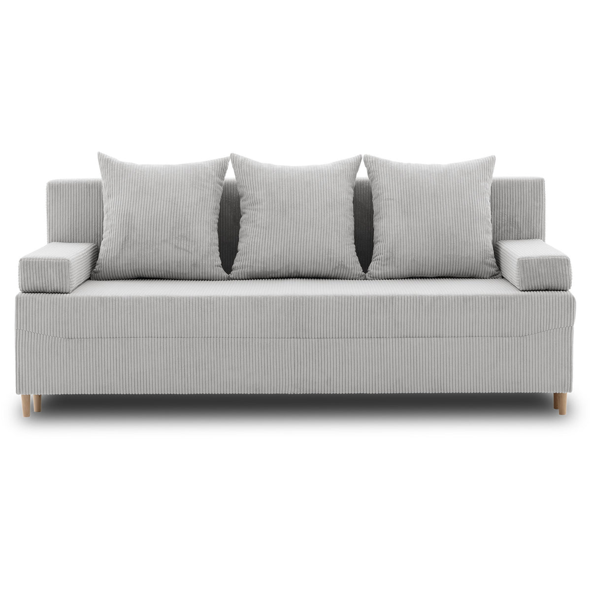 Sofa-lova FIREZE – POSO 055 · Šviesiai pilka – vaizdas iš priekio #spalva_poso 055 · šviesiai pilka