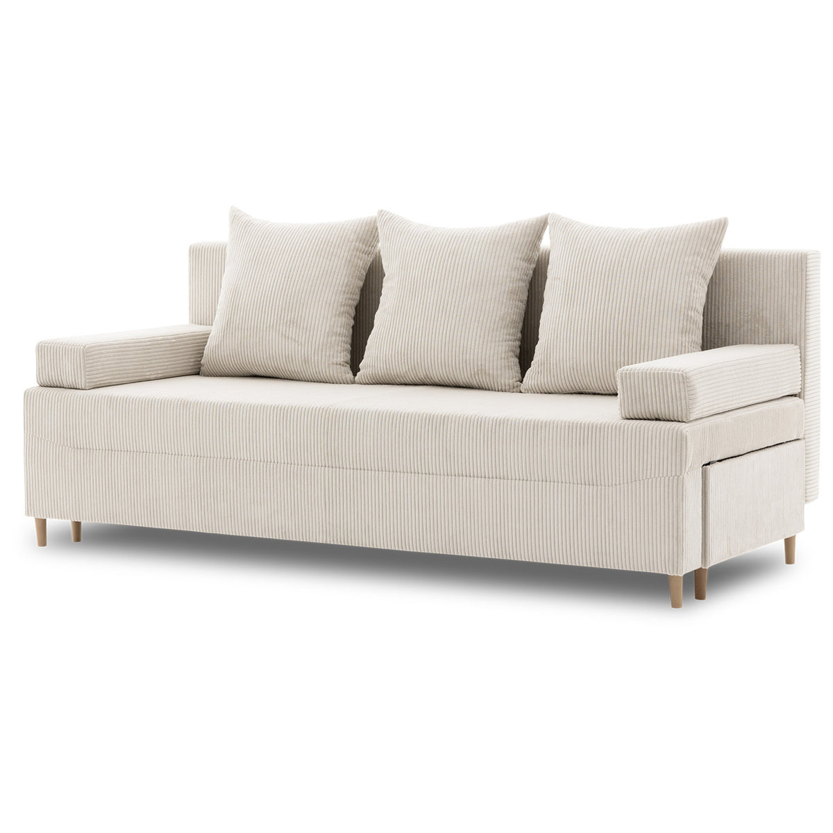 Sofa-lova FIREZE – POSO 100 · Smėlio – bendras vaizdas kitu kampu #spalva_poso 100 · smėlio