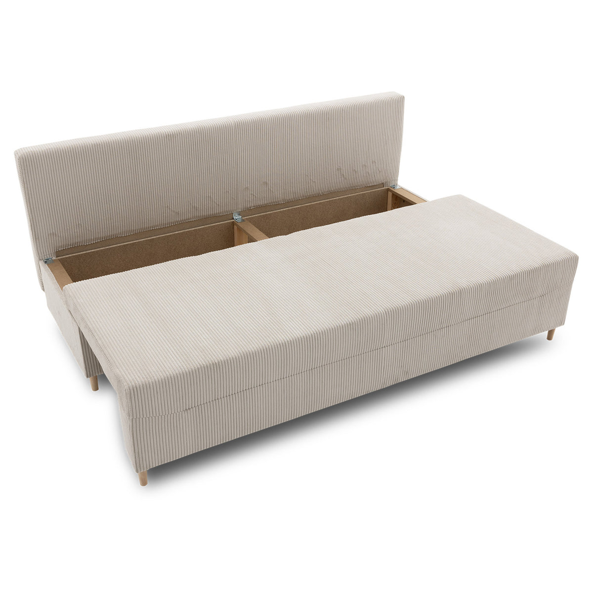 Sofa-lova FIREZE – POSO 100 · Smėlio – atverta patalynės dėžė #spalva_poso 100 · smėlio