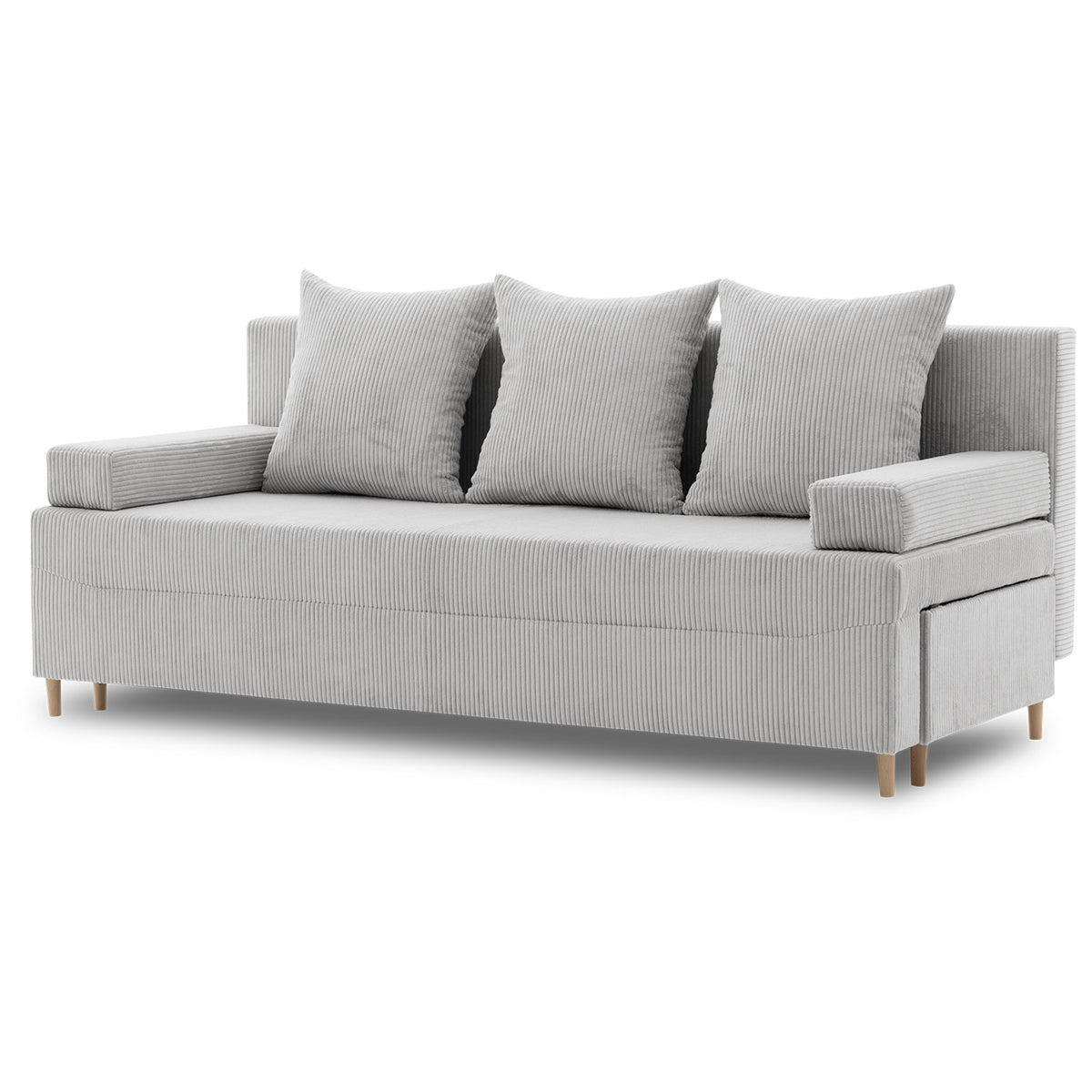 Sofa-lova FIREZE – POSO 055 · Šviesiai pilka – bendras vaizdas kitu kampu #spalva_poso 055 · šviesiai pilka
