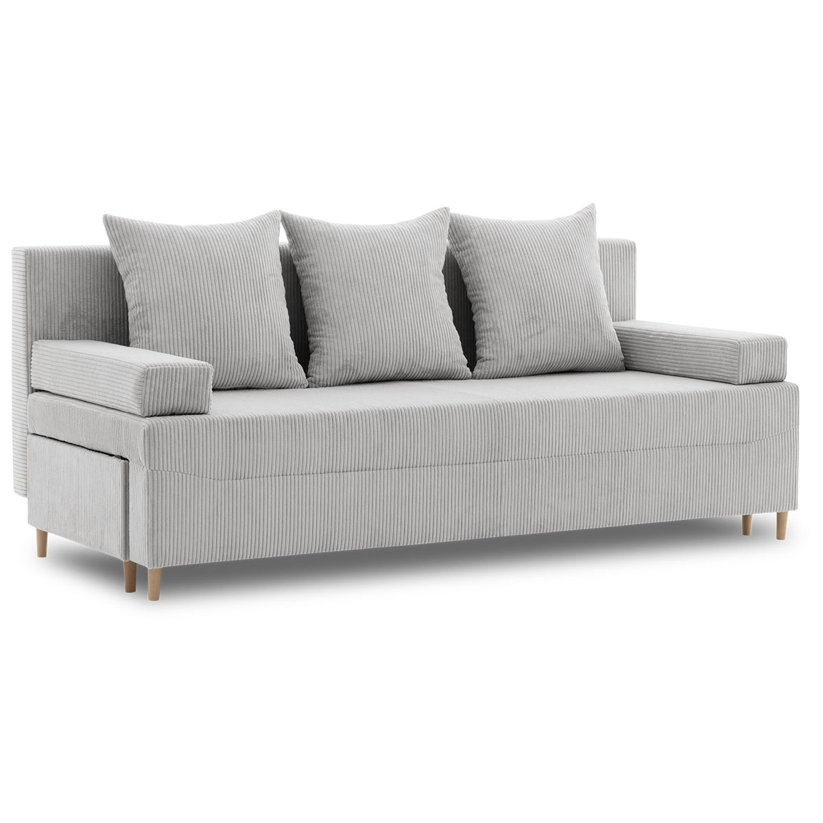 Sofa-lova FIREZE – POSO 055 · Šviesiai pilka – bendras vaizdas kitu kampu #spalva_poso 055 · šviesiai pilka