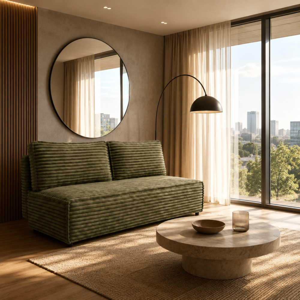 Sofa-lova FORANO – TILIA 37 · Žalia – sofa interjere #spalva_tilia 37 · žalia