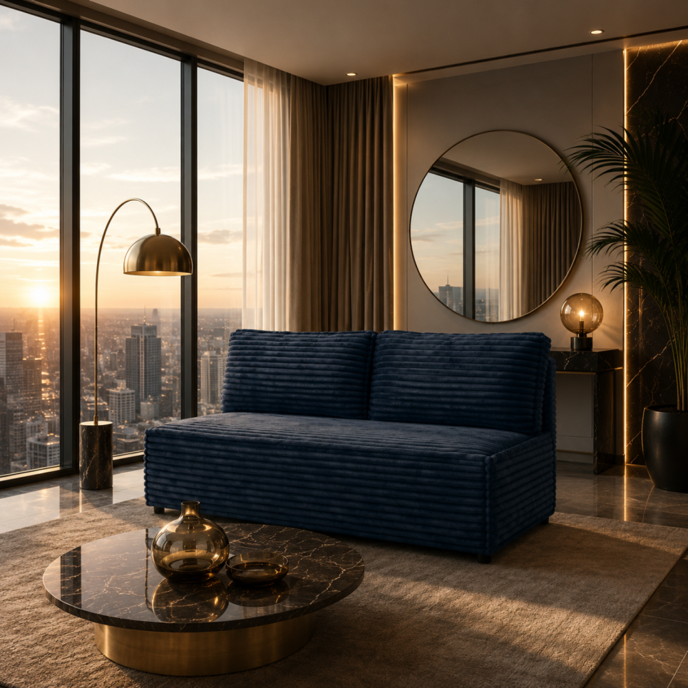 Sofa-lova FORANO – TILIA 77 · Mėlyna – sofa interjere #spalva_tilia 77 · mėlyna