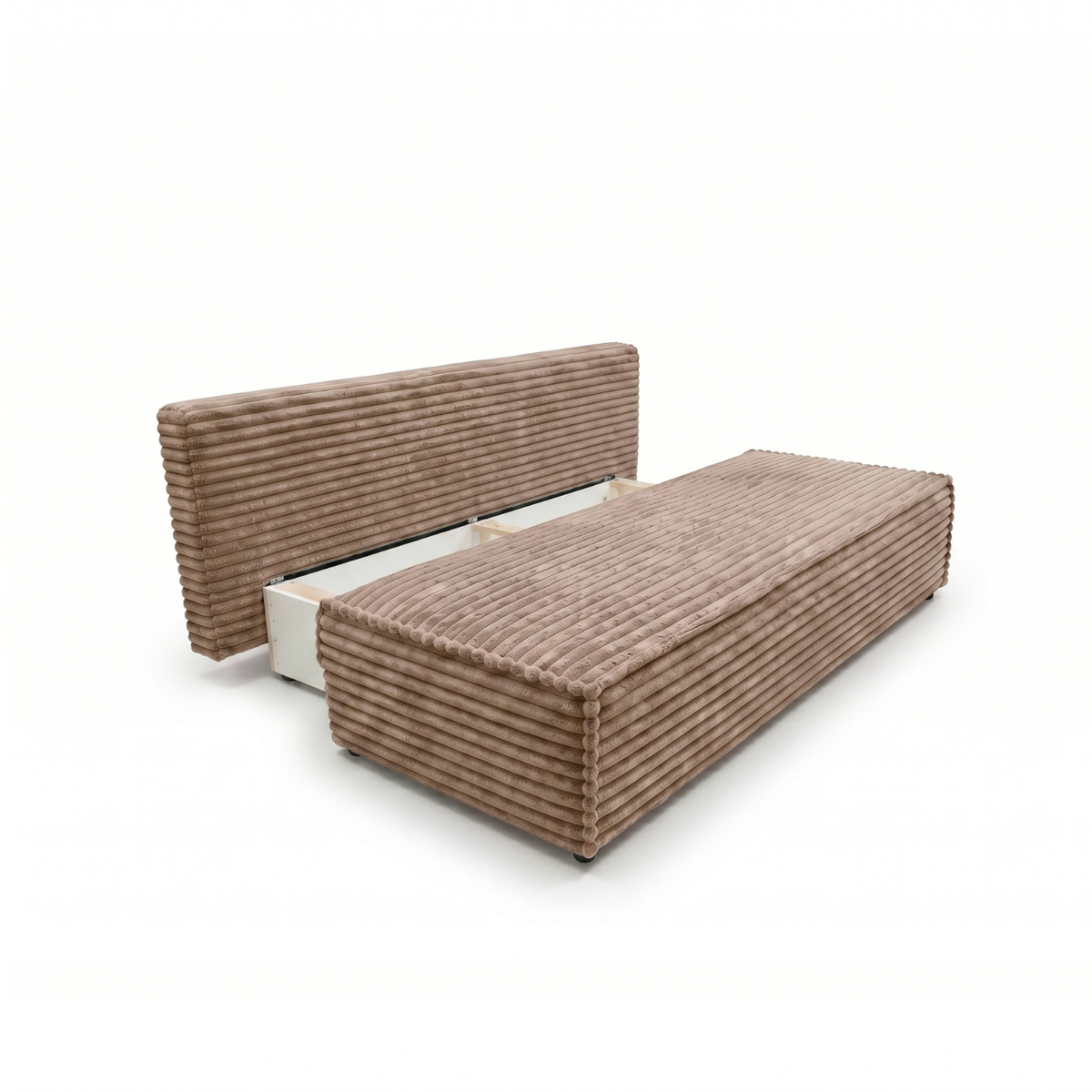 Sofa-lova FORANO – TILIA 17 · Šviesiai ruda – atverta patalynės dėžė #spalva_tilia 17 · šviesiai ruda