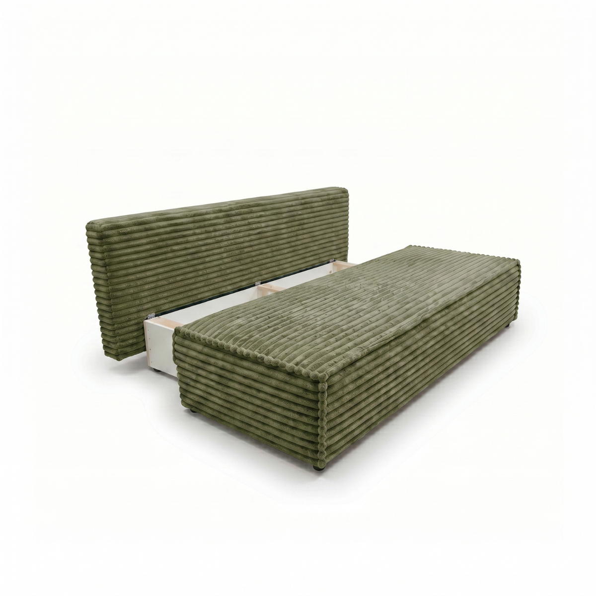 Sofa-lova FORANO – TILIA 37 · Žalia – atverta patalynės dėžė #spalva_tilia 37 · žalia
