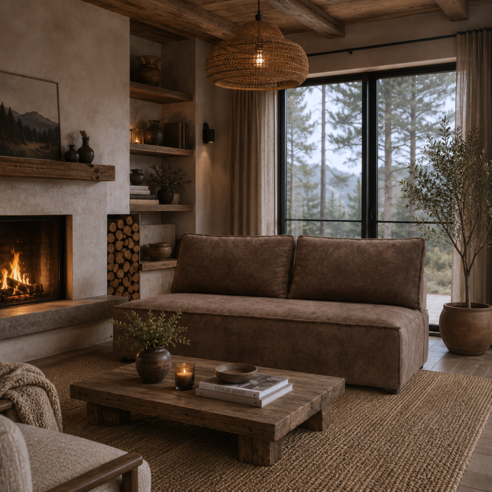 Sofa-lova FORANO – MONTE 28 · Ruda – sofa interjere #spalva_monte 28 · ruda
