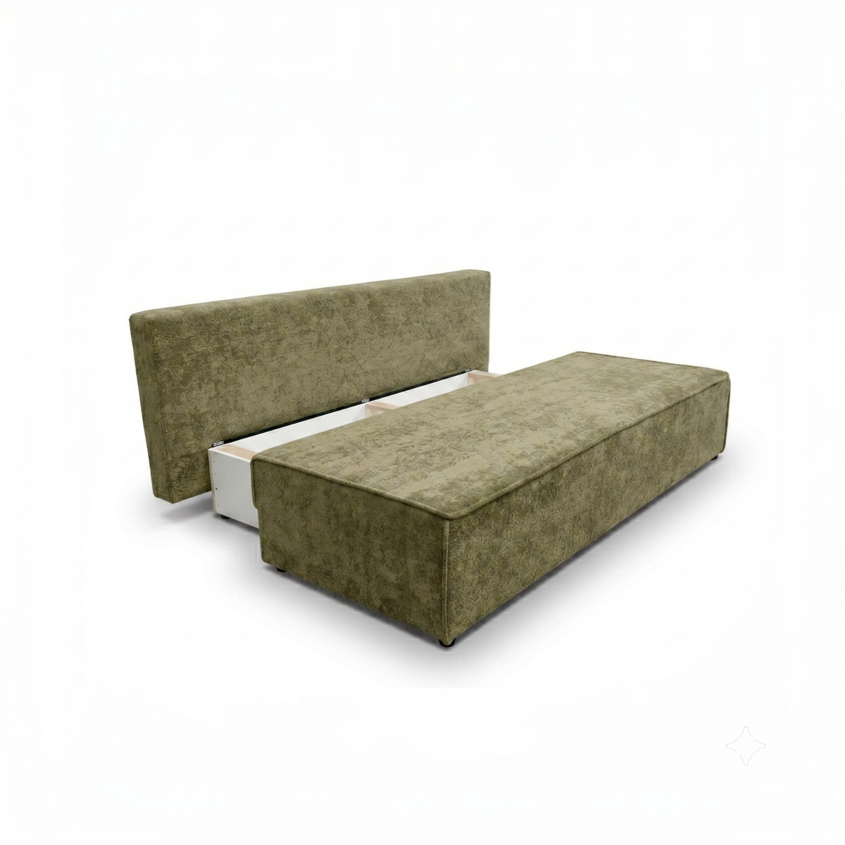 Sofa-lova FORANO – MONTE 35 · Žalia – atverta patalynės dėžė #spalva_monte 35 · žalia