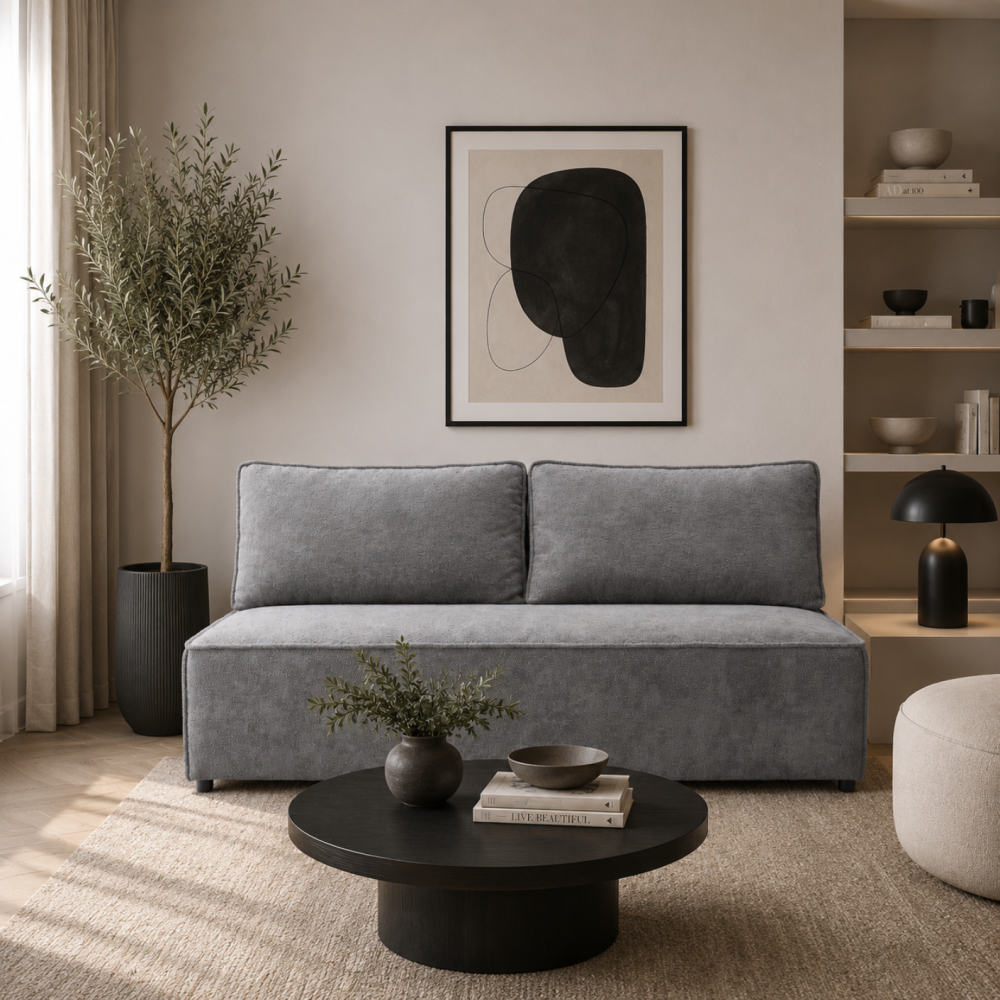 Sofa-lova FORANO – MONTE 90 · Tamsiai pilka – sofa interjere #spalva_monte 90 · tamsiai pilka