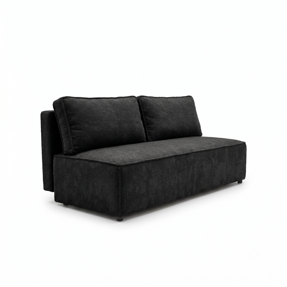 Sofa-lova FORANO – MONTE 99 · Juoda – bendras vaizdas kitu kampu #spalva_monte 99 · juoda