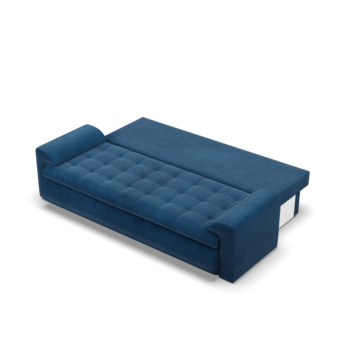 Sofa FORESTA – POSO 005 · Tamsiai mėlyna – išskleista miegamoji dalis #spalva_poso 005 · tamsiai mėlyna