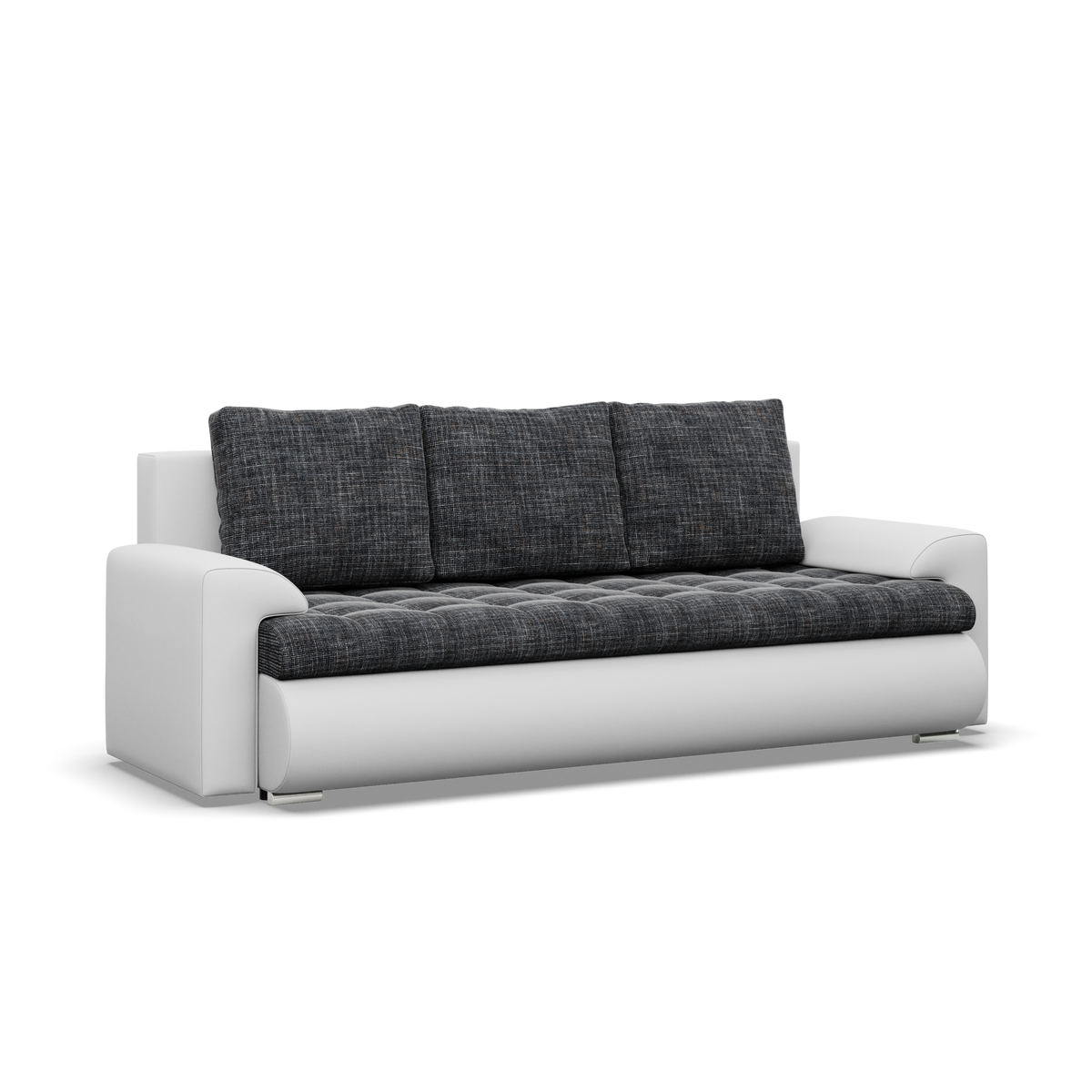 Sofa FORESTA – LAWA 17 + REAL 17 · Pelenų pilka + Balta – bendras vaizdas kitu kampu #spalva_lawa 17 + real 17 · pelenų pilka + balta