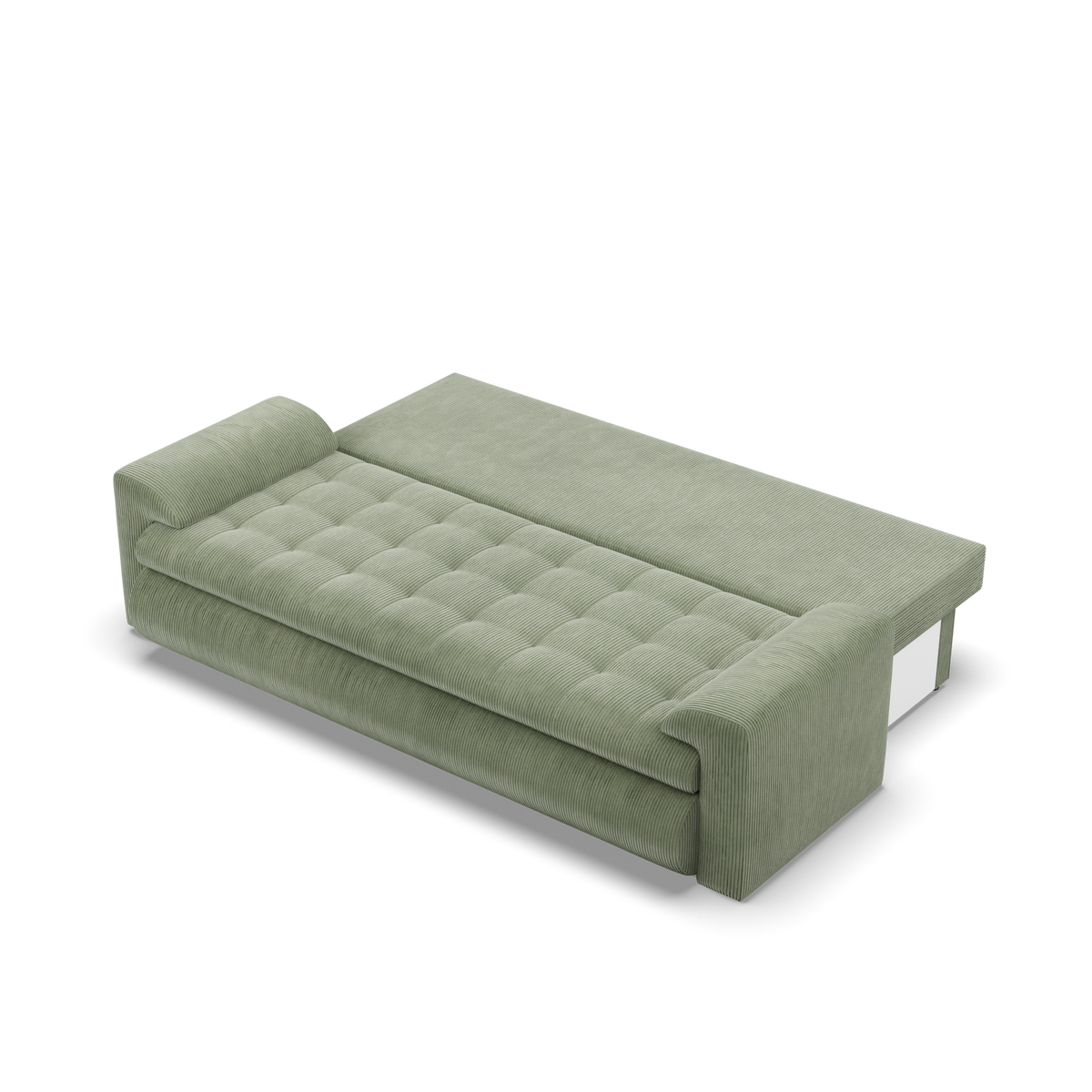 Sofa FORESTA – POSO 047 · Šviesiai žalia – išskleista miegamoji dalis #spalva_poso 047 · šviesiai žalia