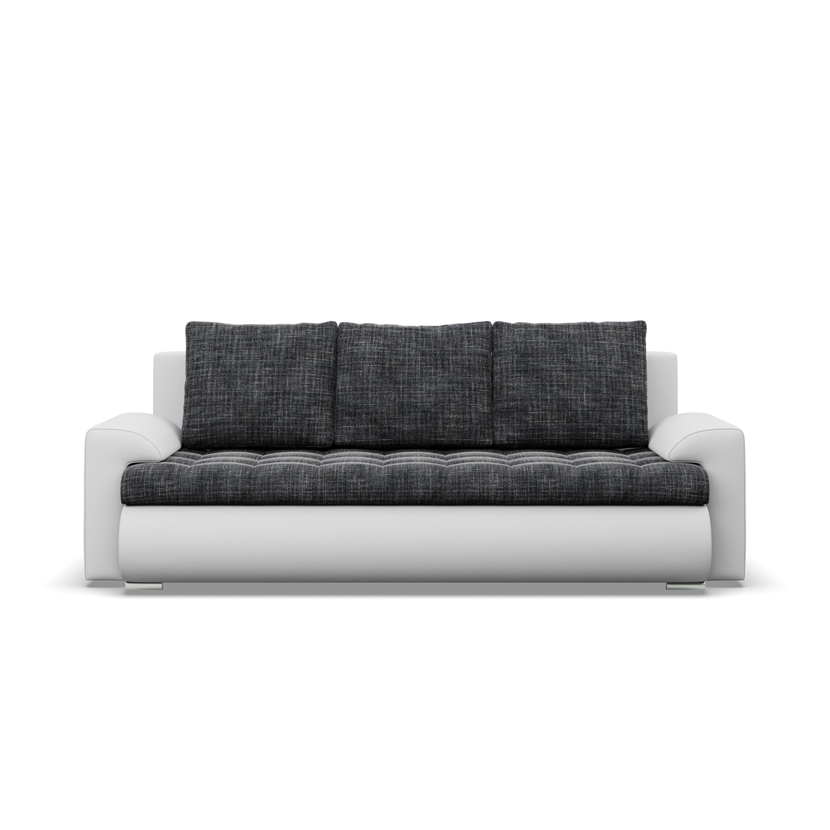 Sofa FORESTA – LAWA 17 + REAL 17 · Pelenų pilka + Balta – vaizdas iš priekio #spalva_lawa 17 + real 17 · pelenų pilka + balta