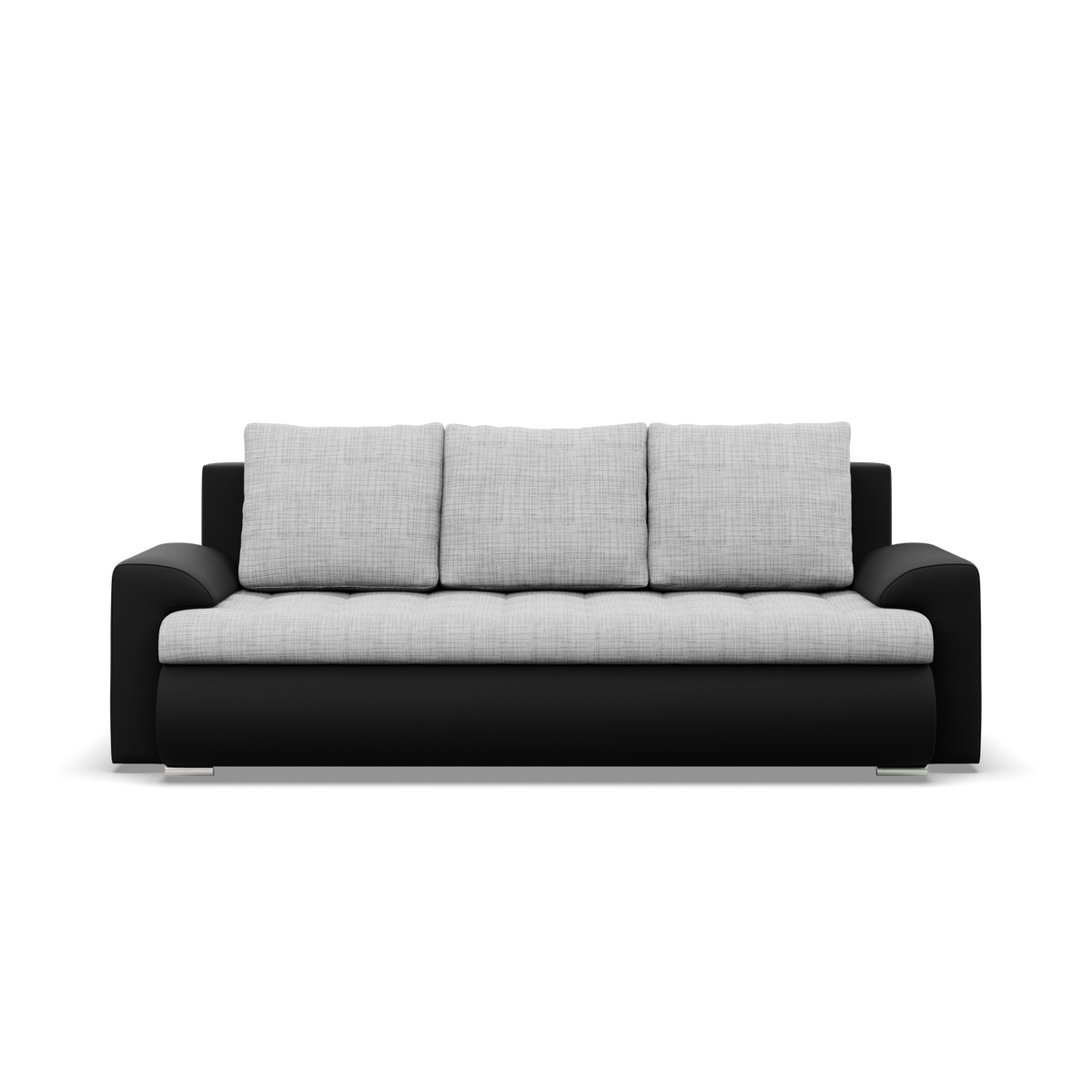 Sofa FORESTA – LAWA 09 + REAL 11 · Pilka + Juoda – vaizdas iš priekio #spalva_lawa 09 + real 11 · pilka + juoda