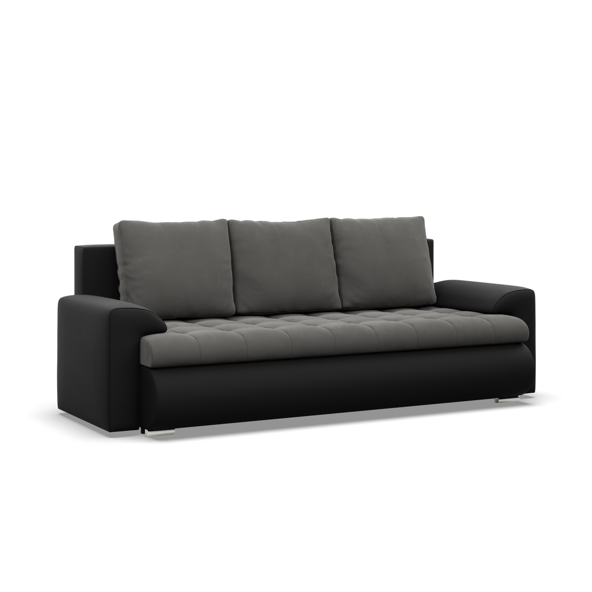 Sofa FORESTA – TRINITY 15 + REAL 11 · Tamsiai pilka + Juoda – bendras vaizdas kitu kampu #spalva_trinity 15 + real 11 · tamsiai pilka + juoda