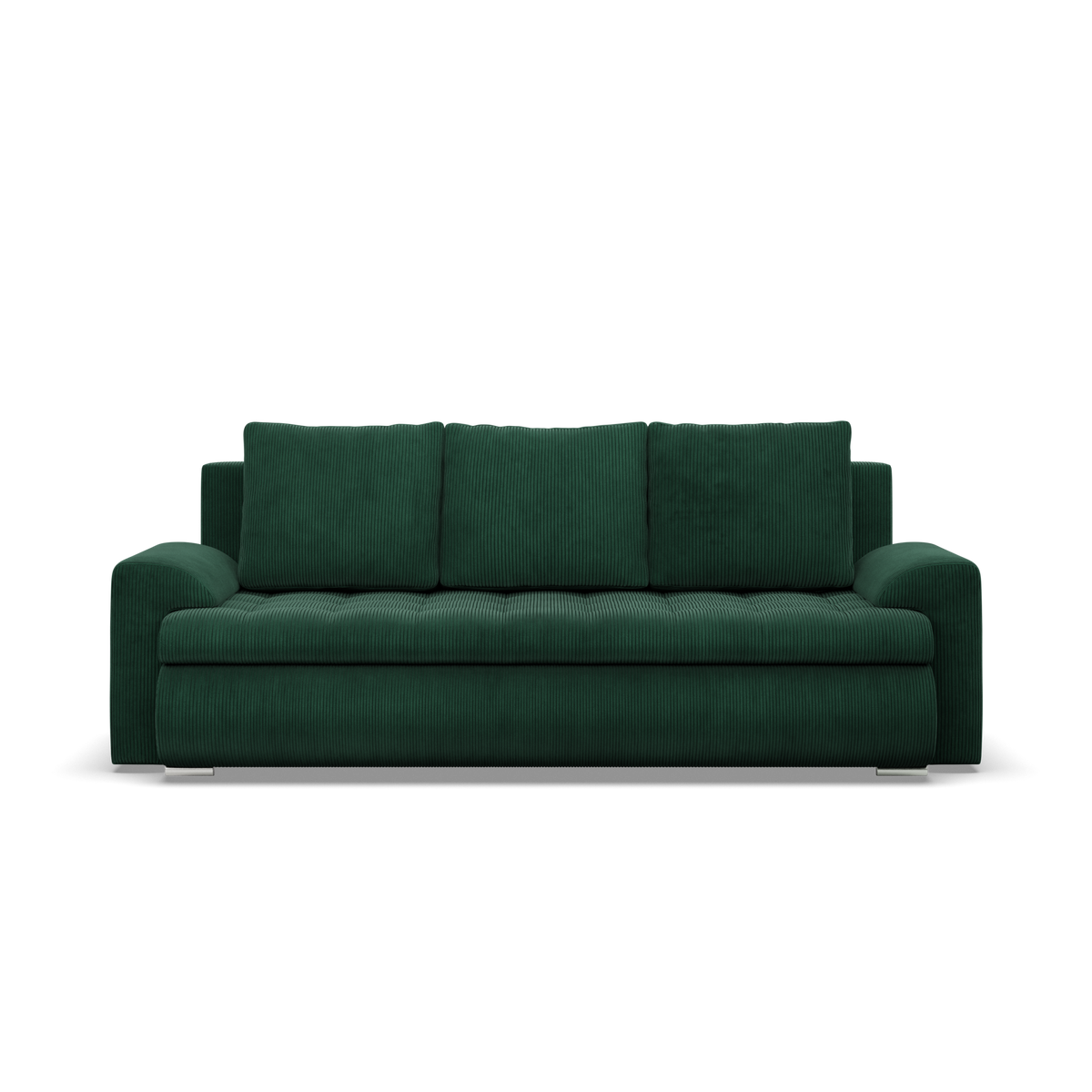 Sofa FORESTA – POSO 014 · Butelio žalia – vaizdas iš priekio #spalva_poso 014 · butelio žalia