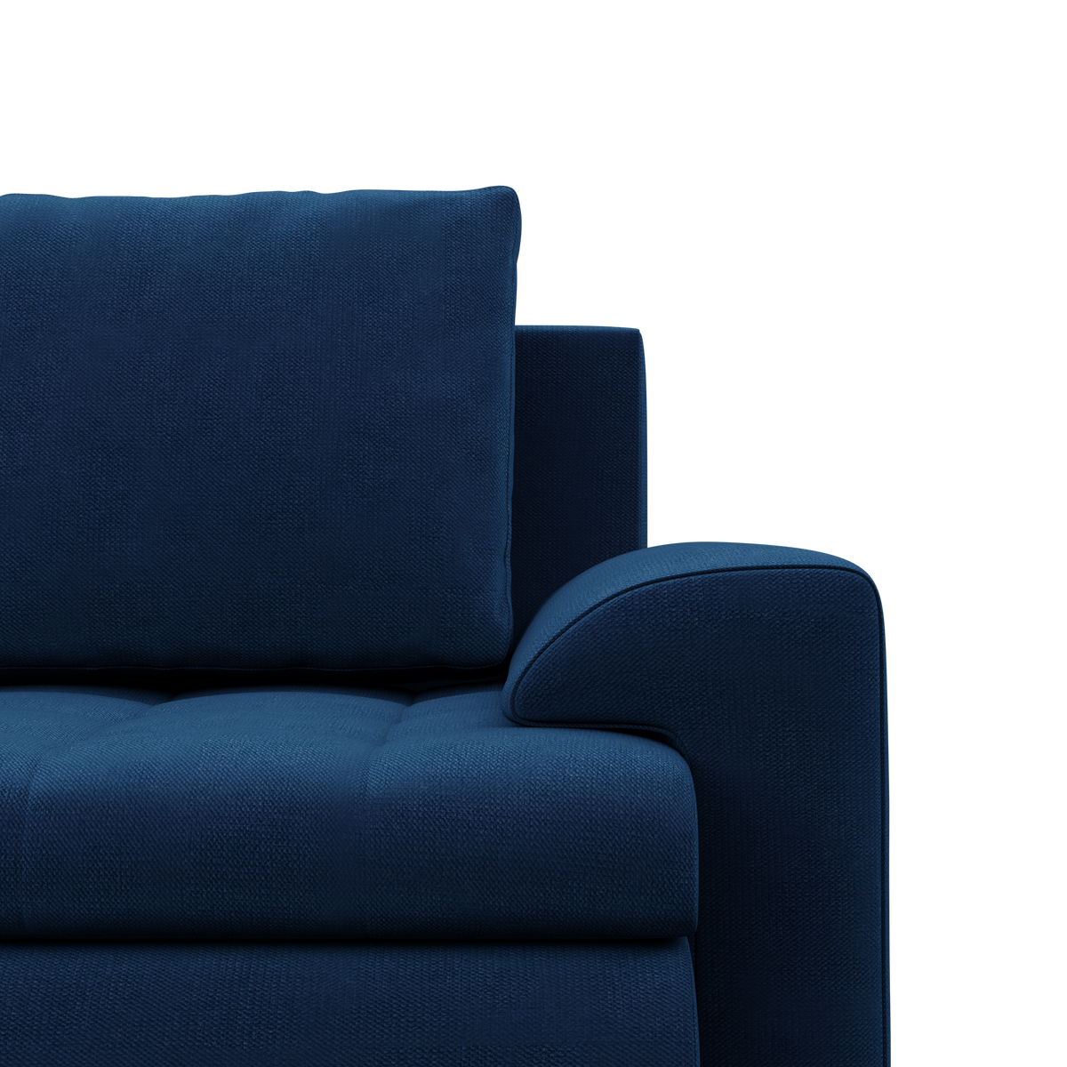 Sofa FORESTA – KRONOS 09 · Tamsiai mėlyna – apmušalų ir konstrukcijos detalė #spalva_kronos 09 · tamsiai mėlyna