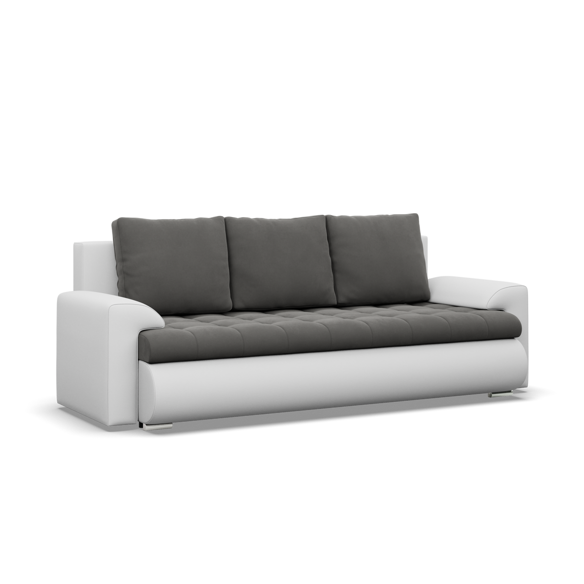 Sofa FORESTA – TRINITY 15 + REAL 17 · Tamsiai pilka + Balta – bendras vaizdas kitu kampu #spalva_trinity 15 + real 17 · tamsiai pilka + balta