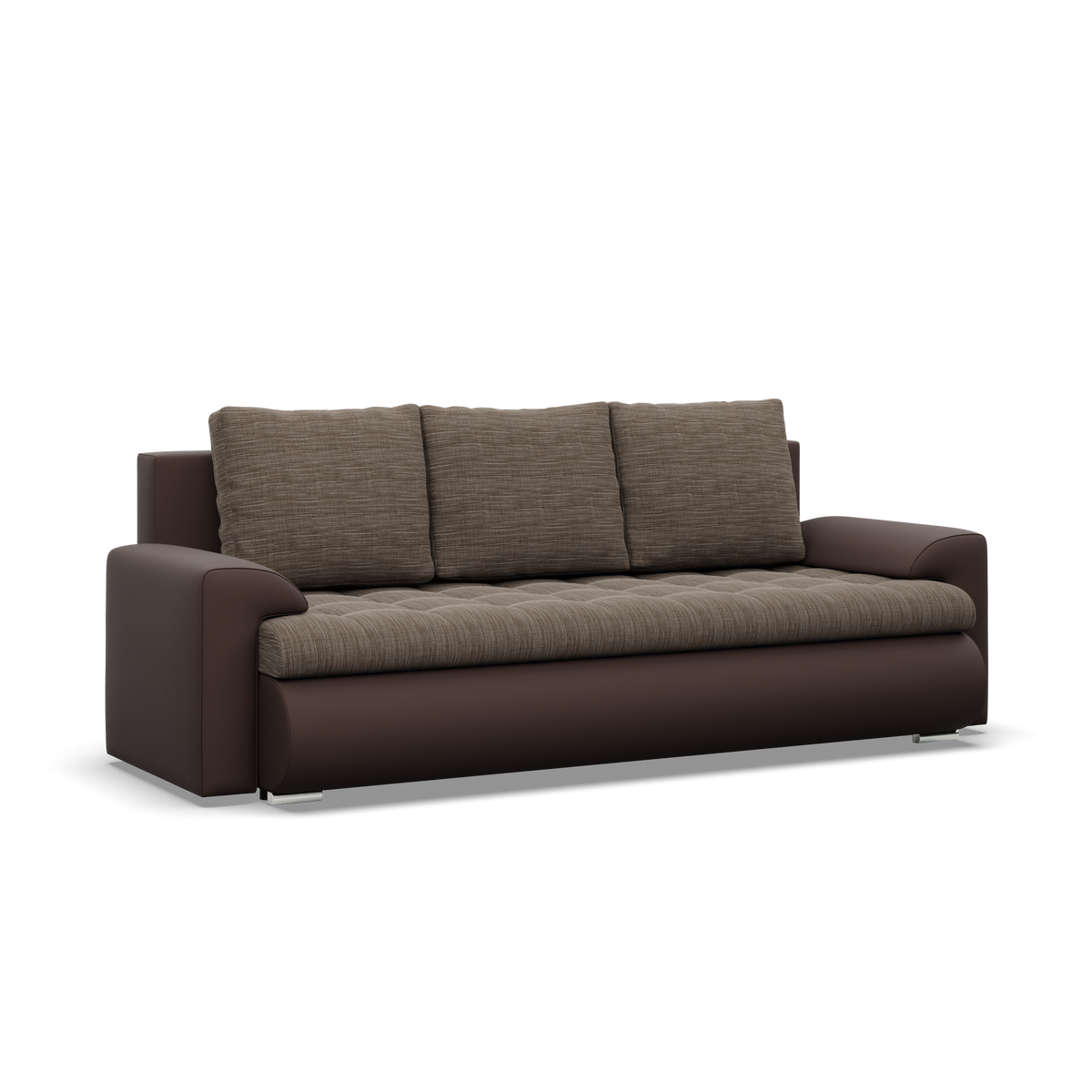 Sofa FORESTA – LAWA 02 + REAL 66 · Ruda + Kapučino – bendras vaizdas kitu kampu #spalva_lawa 02 + real 66 · ruda + kapučino