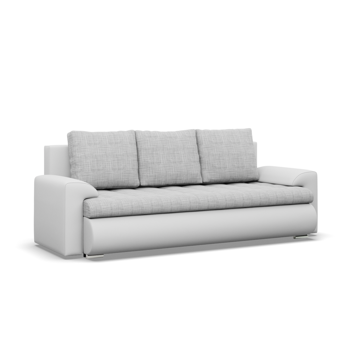 Sofa FORESTA – LAWA 09 + REAL 17 · Pilka + Balta – bendras vaizdas kitu kampu #spalva_lawa 09 + real 17 · pilka + balta