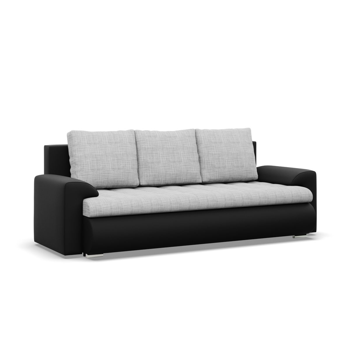 Sofa FORESTA – LAWA 09 + REAL 11 · Pilka + Juoda – bendras vaizdas kitu kampu #spalva_lawa 09 + real 11 · pilka + juoda