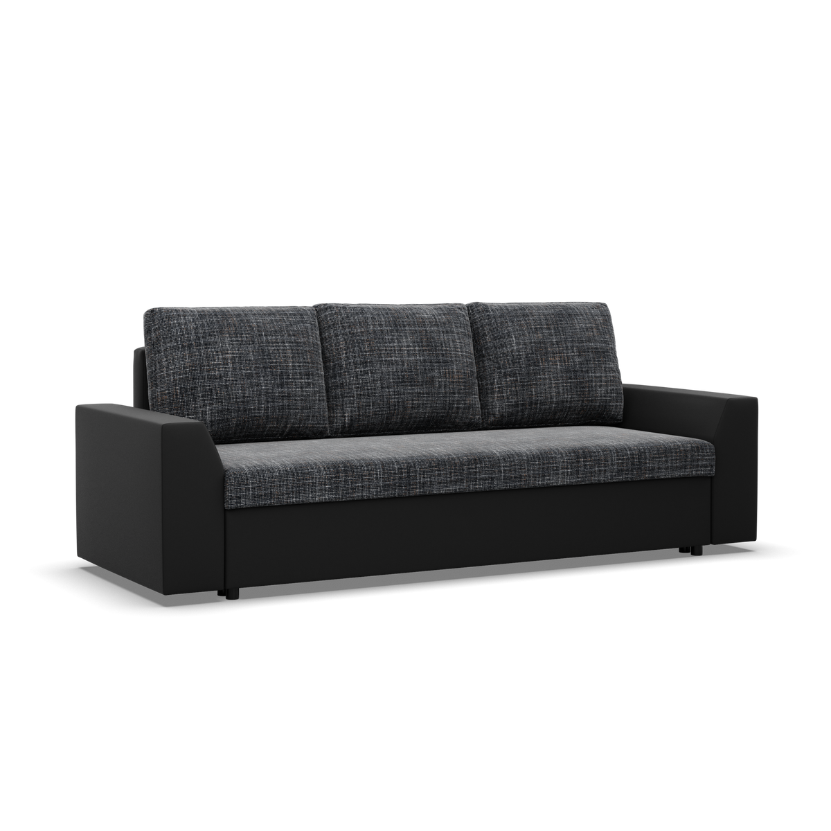 Sofa-lova LUGO – LAWA 17 + REAL 11 · Pelenų pilka + Juoda – bendras vaizdas kitu kampu #spalva_lawa 17 + real 11 · pelenų pilka + juoda