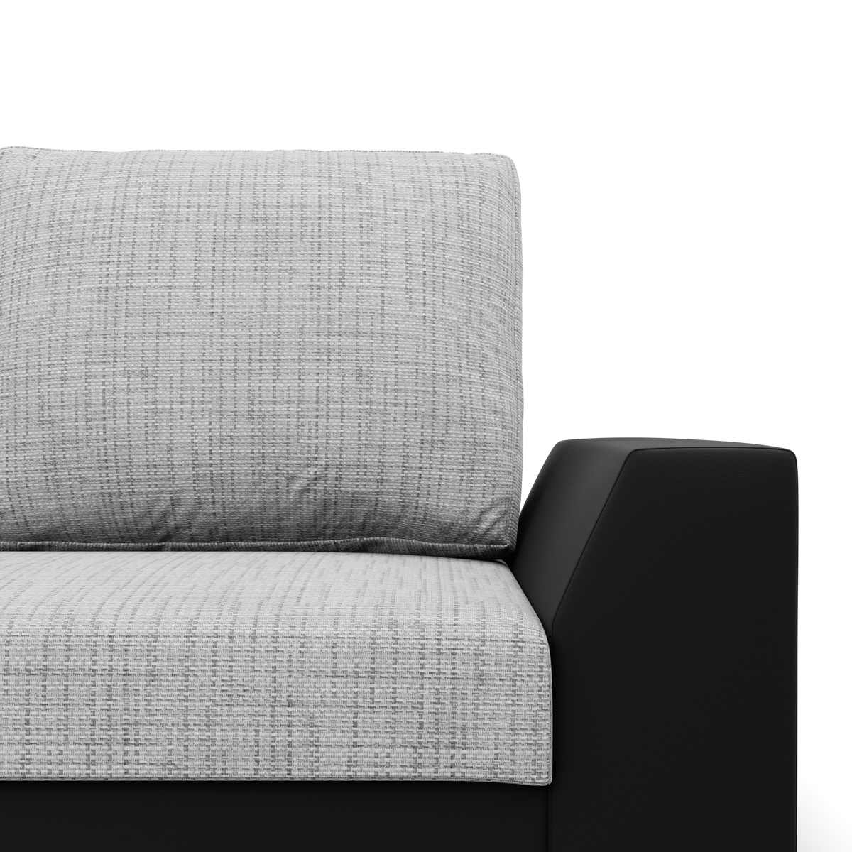 Sofa-lova LUGO – LAWA 09 + REAL 11 · Pilka + Juoda – apmušalų ir konstrukcijos detalė #spalva_lawa 09 + real 11 · pilka + juoda