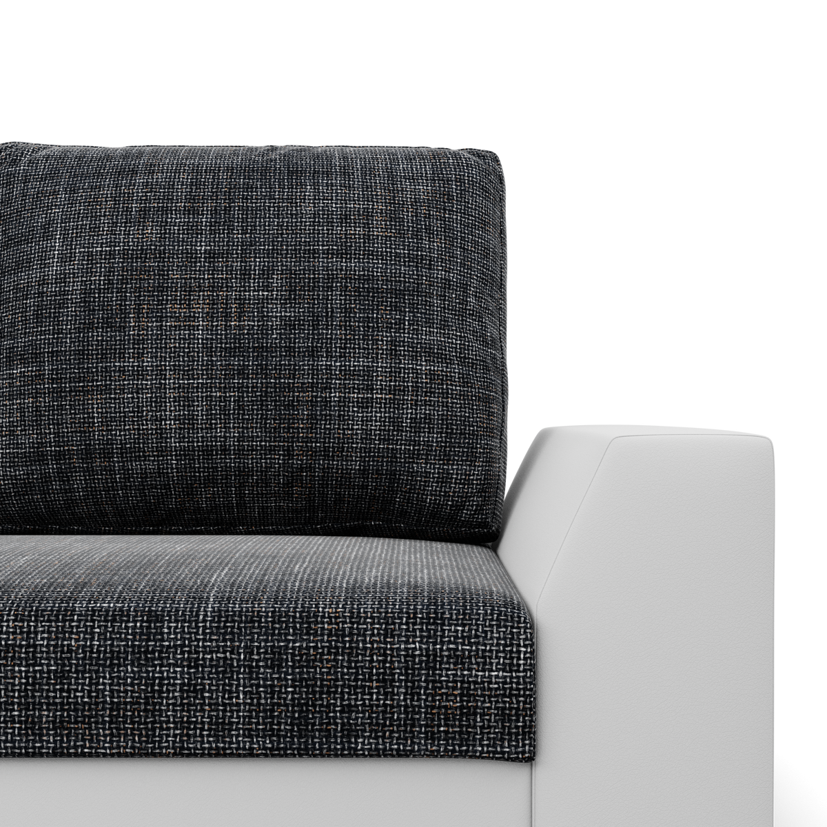 Sofa-lova LUGO – LAWA 17 + REAL 17 · Pelenų pilka + Balta – apmušalų ir konstrukcijos detalė #spalva_lawa 17 + real 17 · pelenų pilka + balta