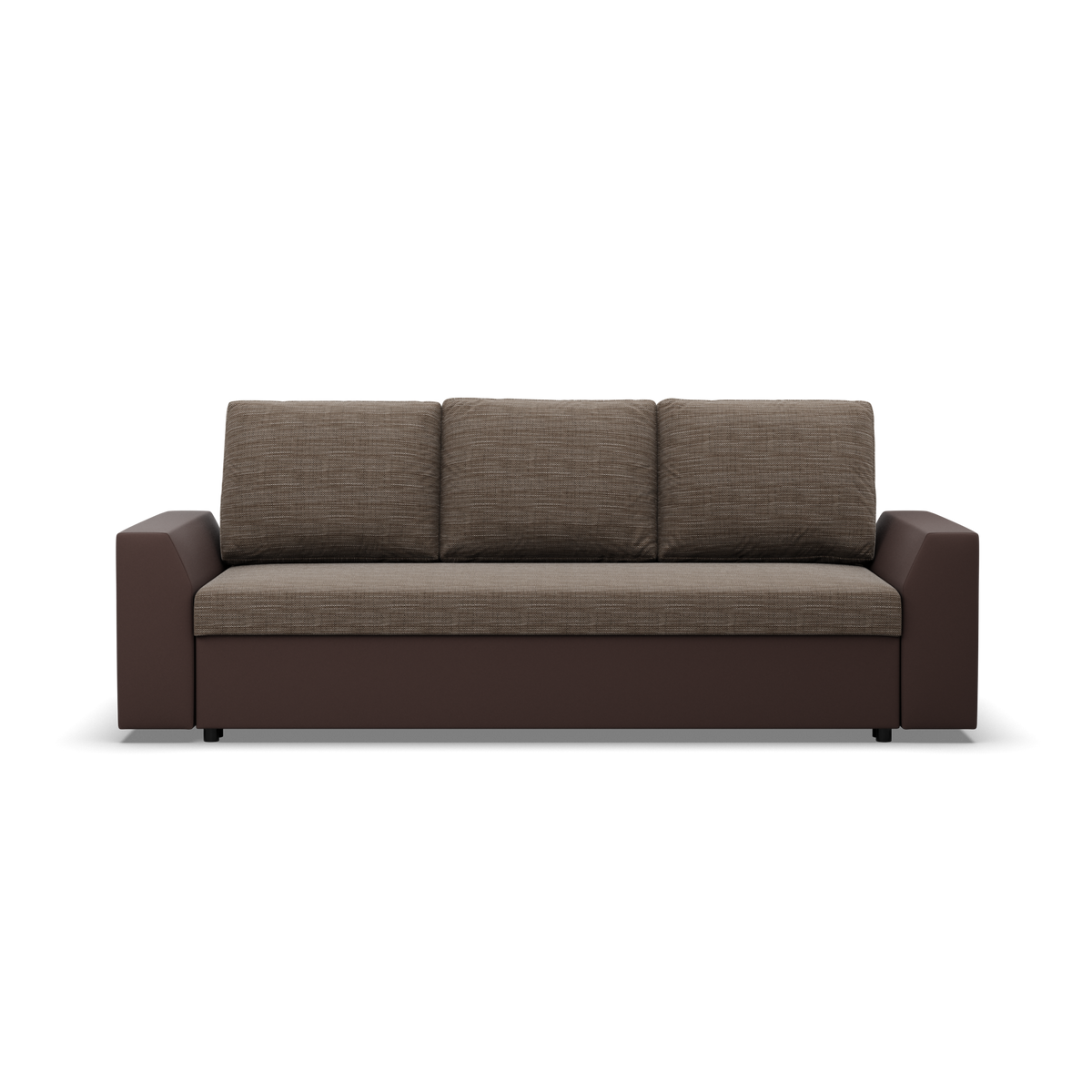 Sofa-lova LUGO – LAWA 02 + REAL 66 · Kapučino + Ruda – vaizdas iš priekio #spalva_lawa 02 + real 66 · kapučino + ruda