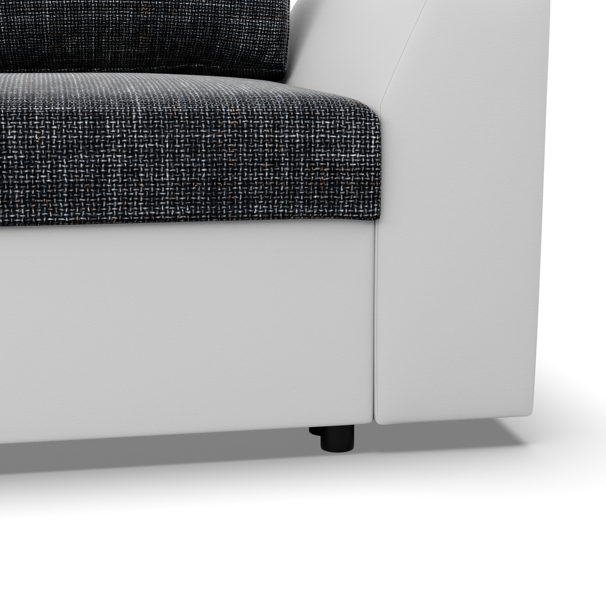 Sofa-lova LUGO – LAWA 17 + REAL 17 · Pelenų pilka + Balta – apmušalų ir konstrukcijos detalė #spalva_lawa 17 + real 17 · pelenų pilka + balta