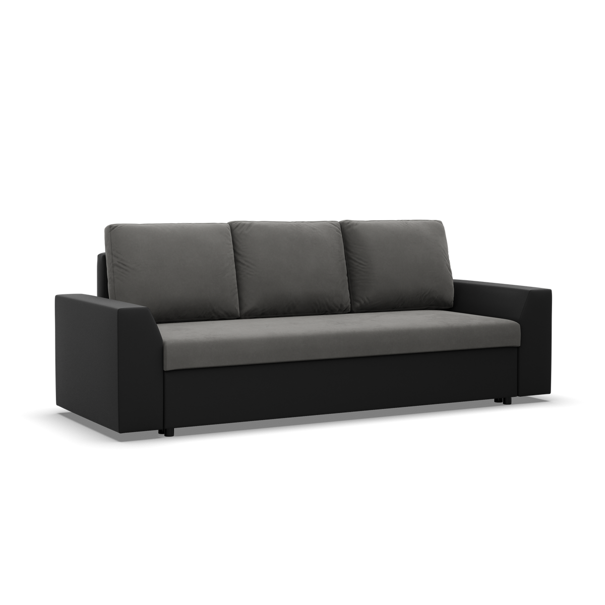 Sofa-lova LUGO – TRINITY 15 + REAL 11 · Tamsiai pilka + Juoda – bendras vaizdas kitu kampu #spalva_trinity 15 + real 11 · tamsiai pilka + juoda